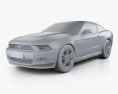 Ford Mustang V6 2014 3D模型 clay render