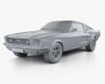 Ford Mustang GT 1967 3d model clay render