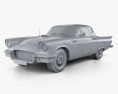 Ford Thunderbird 1957 3d model clay render