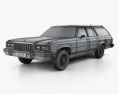 Ford Country Squire 1982 3d model wire render