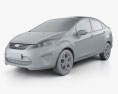 Ford Fiesta sedan (US) 2014 3d model clay render