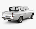 Ford Anglia 105e 2 porte Saloon 1967 Modello 3D vista posteriore