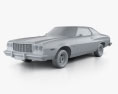 Ford Gran Torino ハードトップ 1974 3Dモデル clay render