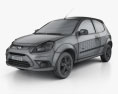 Ford Ka (Brasilien) 2015 3D-Modell wire render