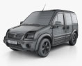 Ford Tourneo Connect SWB 2014 3d model wire render