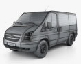 Ford Transit Tourneo SWB Low Roof 2014 3D模型 wire render