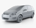 Ford S-Max 2014 3D模型 clay render