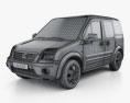 Ford Transit Connect SWB 2014 3D-Modell wire render