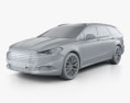 Ford Mondeo wagon 2016 3d model clay render