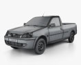 Ford Courier 2014 3D 모델  wire render