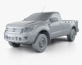 Ford Ranger Single Cab 2014 3d model clay render