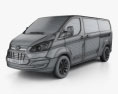 Ford Transit Custom Crew Van LWB 2015 Modello 3D wire render