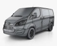 Ford Transit Custom Crew Van SWB 2015 3D 모델  wire render