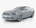Ford Mustang 5.0 GT 2014 3D模型 clay render
