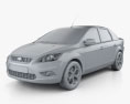 Ford Focus sedan 2011 3d model clay render