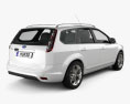 Ford Focus estate 2011 3D 모델  back view
