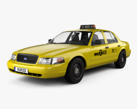 3D model of Ford Crown Victoria New York Taxi 2011