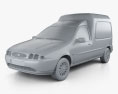 Ford Courier Van UK 1999 3D 모델  clay render