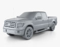 Ford F-150 Platinum Super Crew Cab 2014 3D模型 clay render