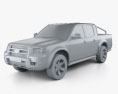 Ford Ranger Doppelkabine 2003 3D-Modell clay render