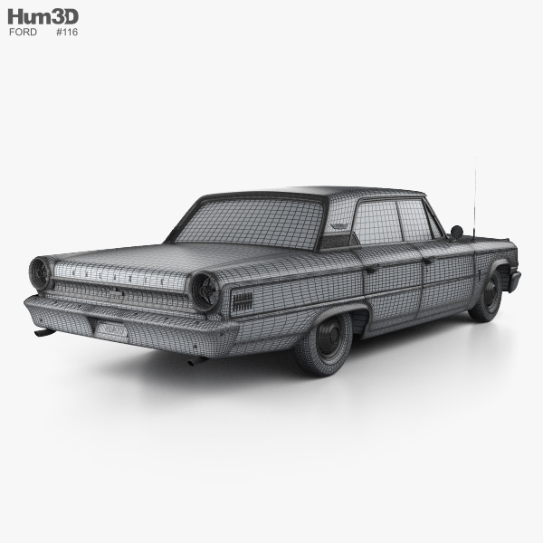 Ford Galaxie 500 ハードトップ 1963 3Dモデル - ダウンロード 乗り物