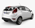 Ford Fiesta Zetec 5도어 해치백 2012 3D 모델  back view