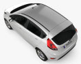 Ford Fiesta Zetec 5도어 해치백 2012 3D 모델  top view