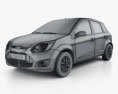 Ford Figo (Ikon Hatch) 2015 Modello 3D wire render
