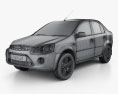 Ford Ikon 2014 3D模型 wire render