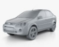 Ford Ikon 2014 3d model clay render