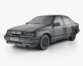 Ford Scorpio 해치백 1991 3D 모델  wire render