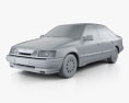 Ford Scorpio 掀背车 1991 3D模型 clay render