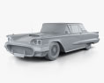 Ford Thunderbird Sport Coupe 1958 Modello 3D clay render