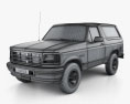 Ford Bronco 1996 3D 모델  wire render