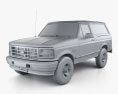 Ford Bronco 1996 3D модель clay render