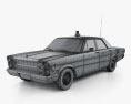 Ford Galaxie 500 Police 1966 3d model wire render