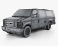 Ford E-Series 승객용 밴 2014 3D 모델  wire render
