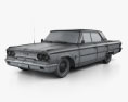 Ford Galaxie 500 hardtop mit Innenraum 1963 3D-Modell wire render