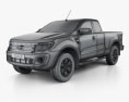 Ford Ranger Super Cab 2014 3D 모델  wire render