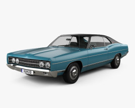3D model of Ford Galaxie 500 fastback 1969