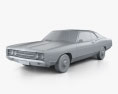 Ford Galaxie 500 fastback 1969 3d model clay render