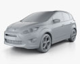 Ford C-MAX 2014 3d model clay render