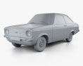 Ford Escort (EU) 1975 3Dモデル clay render