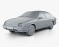 Ford Sierra hatchback 5-door 1984 3d model clay render