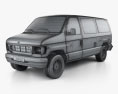 Ford E-Series 승객용 밴 2002 3D 모델  wire render