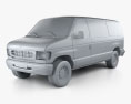 Ford E-Series 승객용 밴 2002 3D 모델  clay render