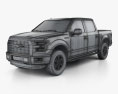 Ford F-150 Super Crew Cab XLT 2017 3D 모델  wire render