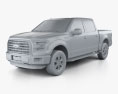 Ford F-150 Super Crew Cab XLT 2017 3D-Modell clay render