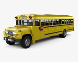 Ford B-700 Thomas Conventional Шкільний автобус 1984 3D модель