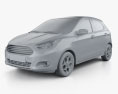Ford Ka 2017 3D 모델  clay render
